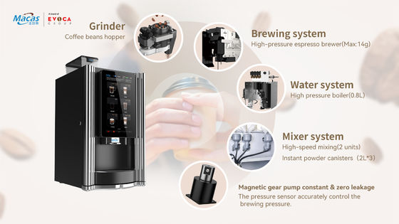 سعر جيد 220V Automatic Coffee Vending Machine 2000W with 15.6inch Touch Screen الانترنت